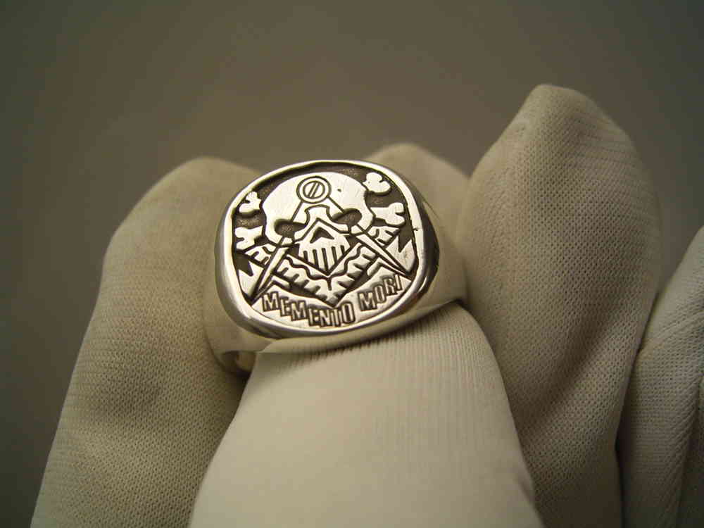 Masonic Freimaurer Ring Freemason Totenkopf  MEMENTO MORI 